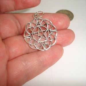 Blessed Moon Artifacts Silver Celtic Pentagram Pendant
